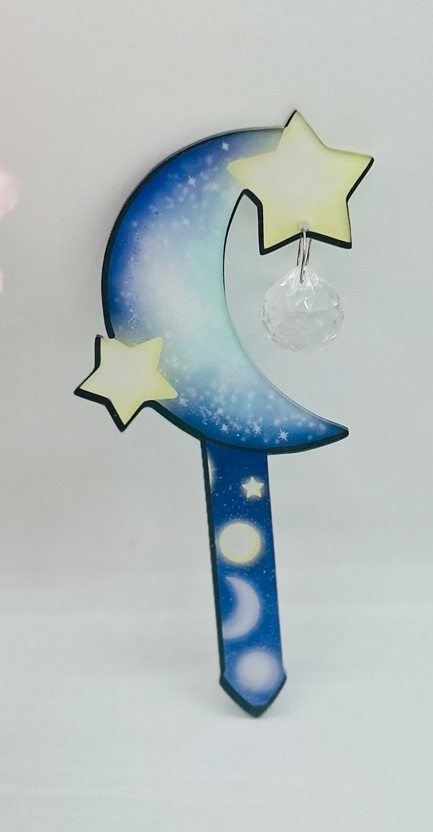 Acrylic Shaped Sublimated Garden Stake with hole and  crystal charm