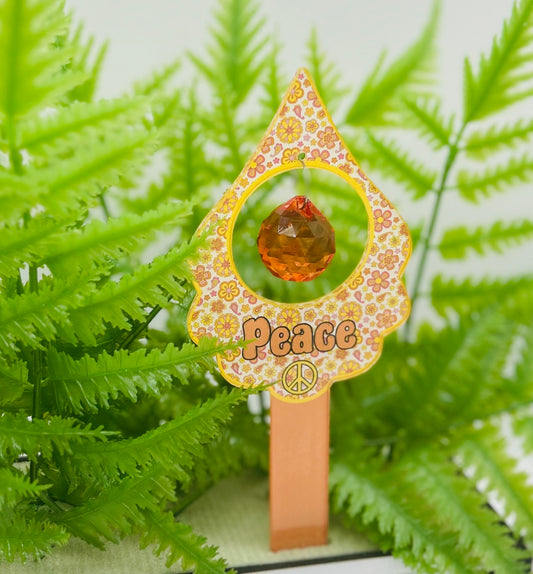 Acrylic Shaped Sublimated Garden Stake with hole and  crystal charm