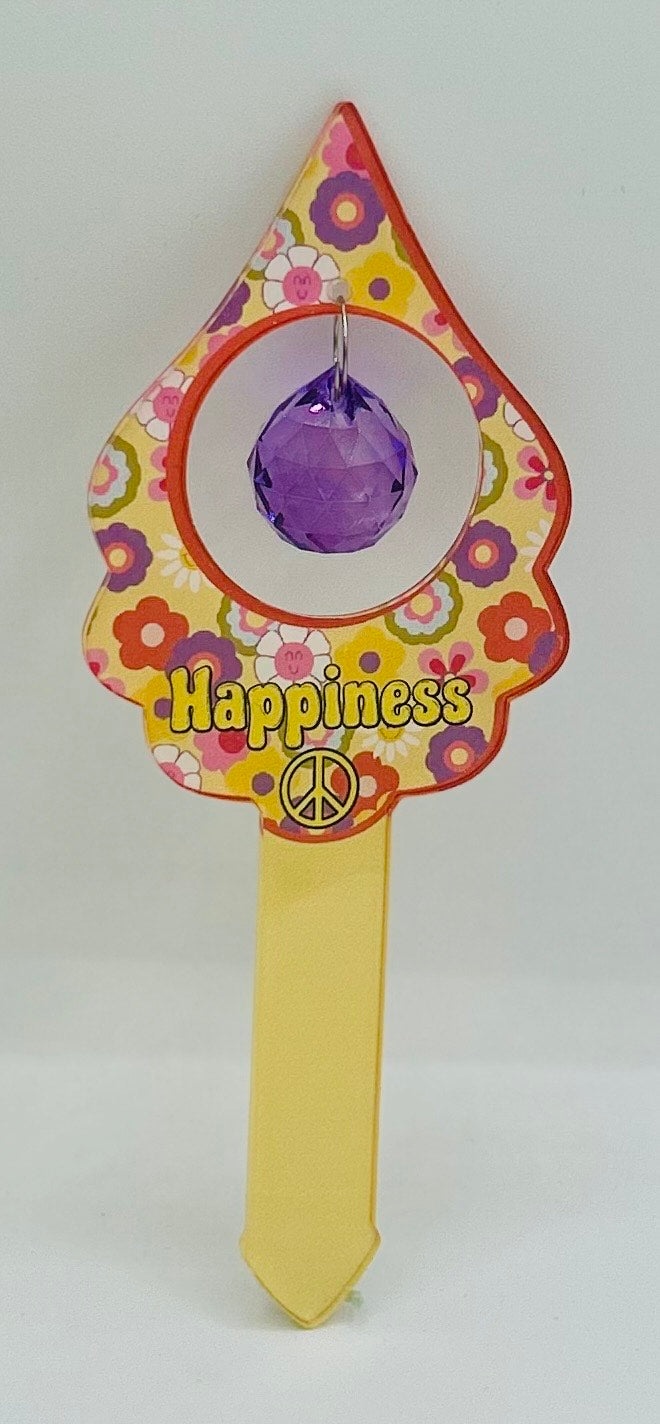 Acrylic Shaped Sublimated Garden Stake with hole and  crystal charm