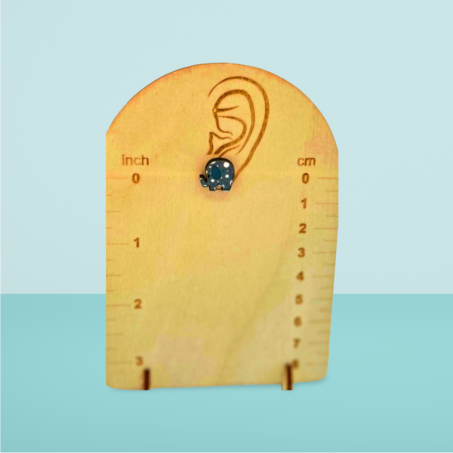 Elephant Shaped Sublimated Stud Earrings