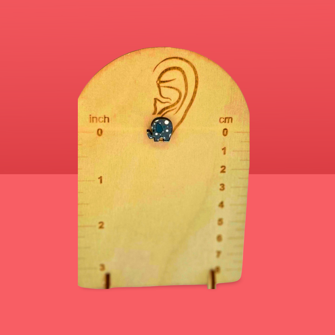 Elephant Shaped Sublimated Stud Earrings