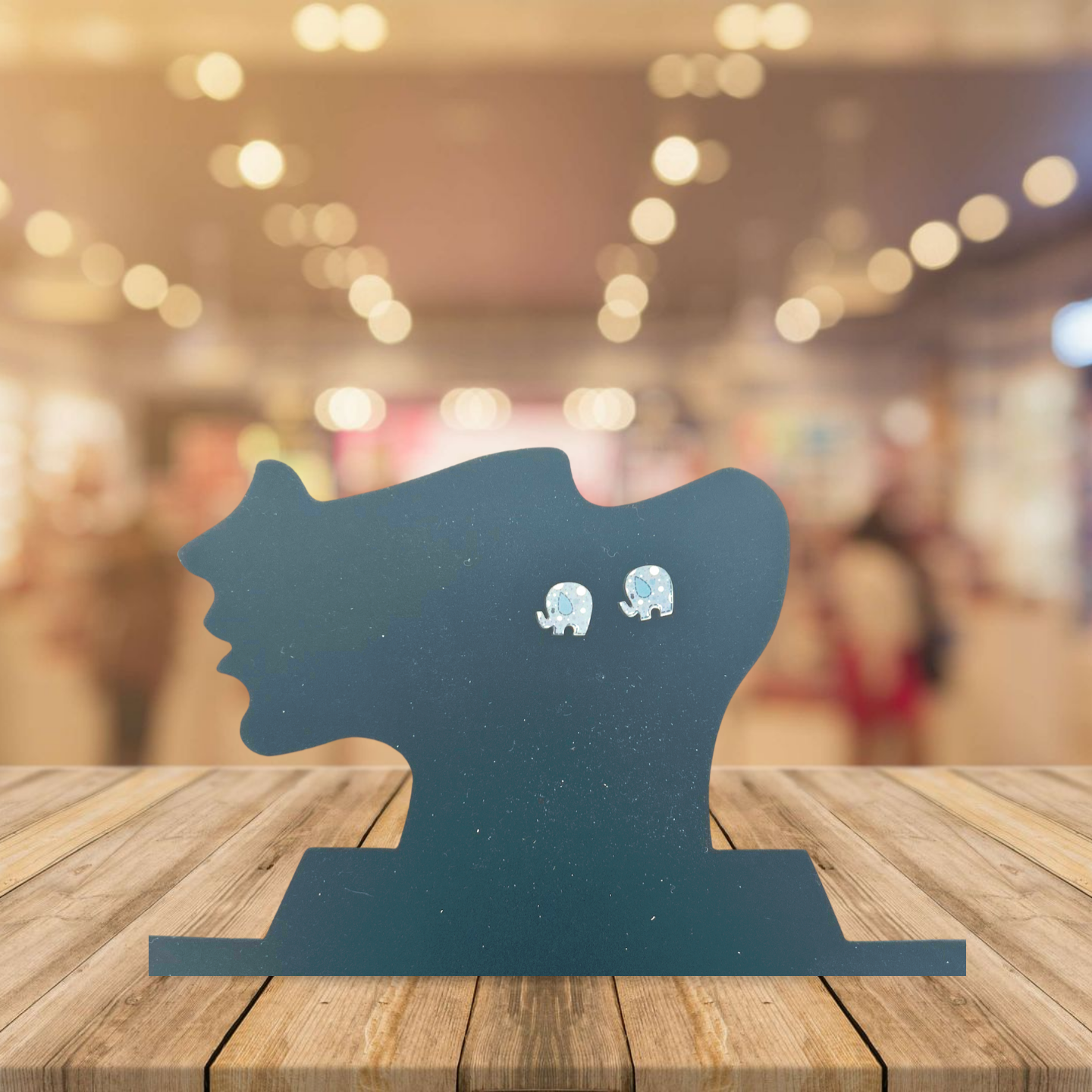 Elephant Shaped Sublimated Stud Earrings