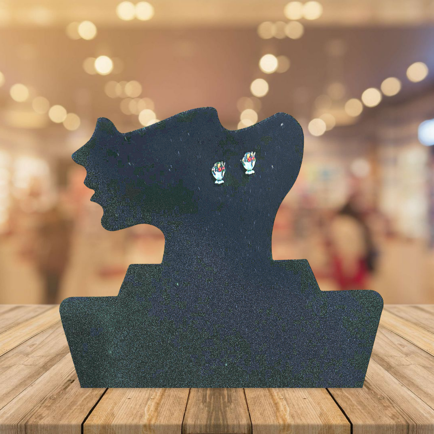 Ice Cream Sundae Shaped Sublimated Stud Earrings