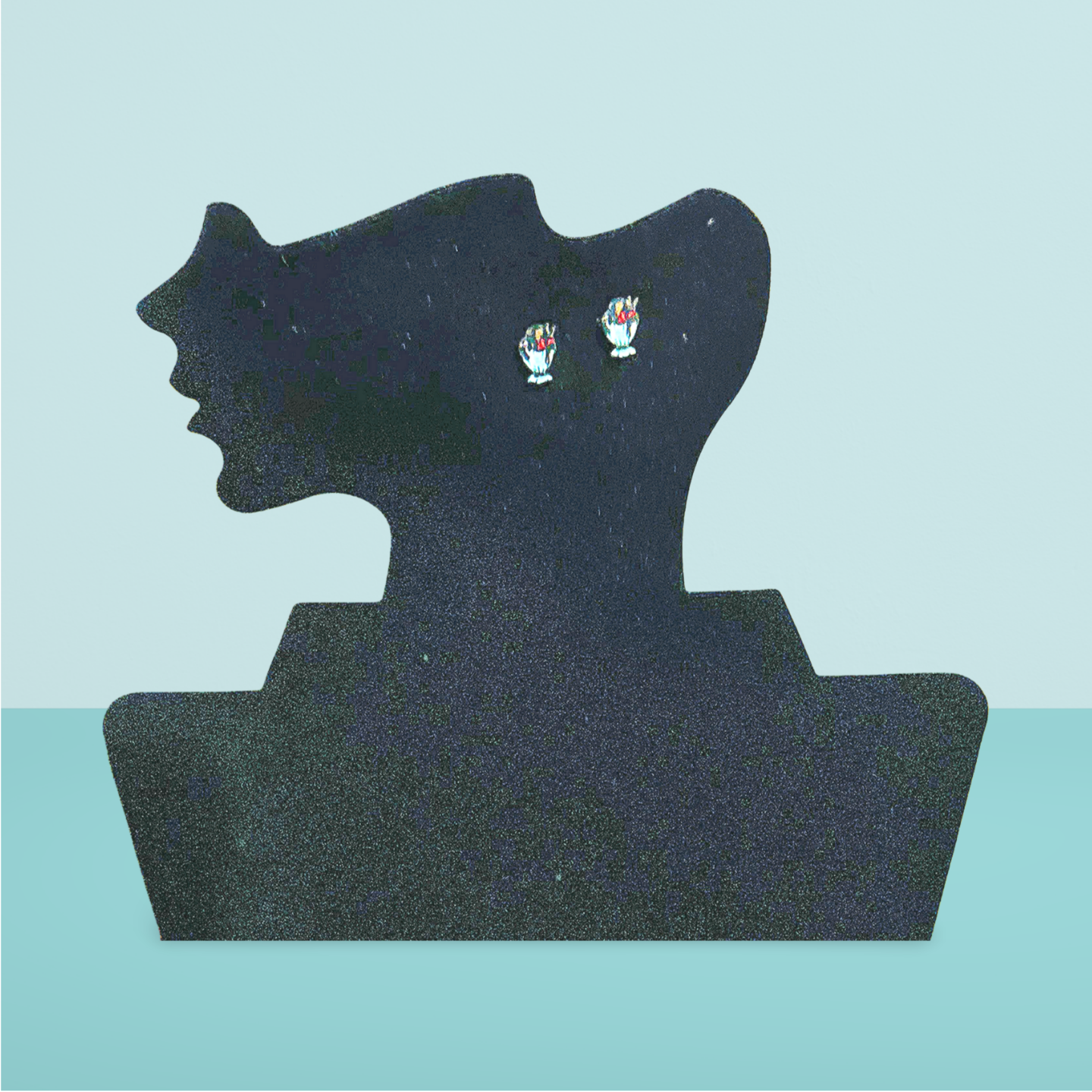 Ice Cream Sundae Shaped Sublimated Stud Earrings