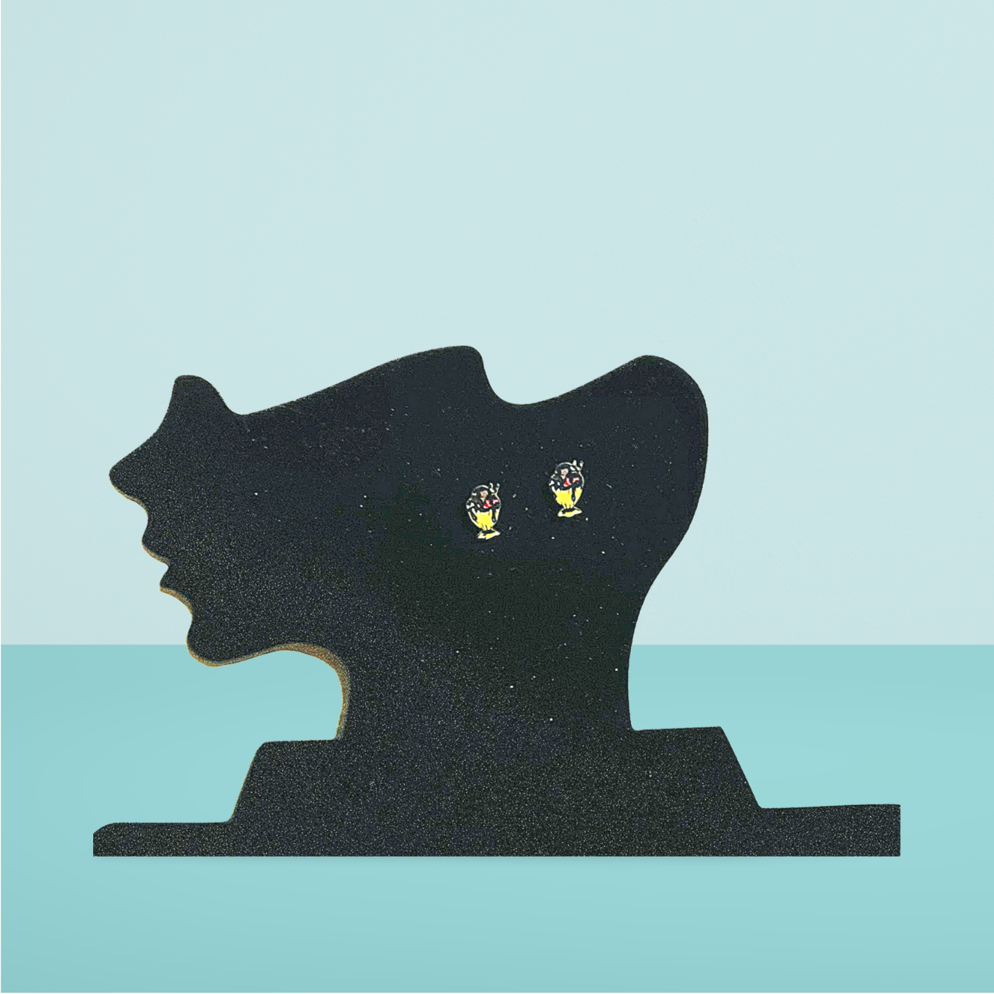 Ice Cream Sundae Shaped Sublimated Stud Earrings