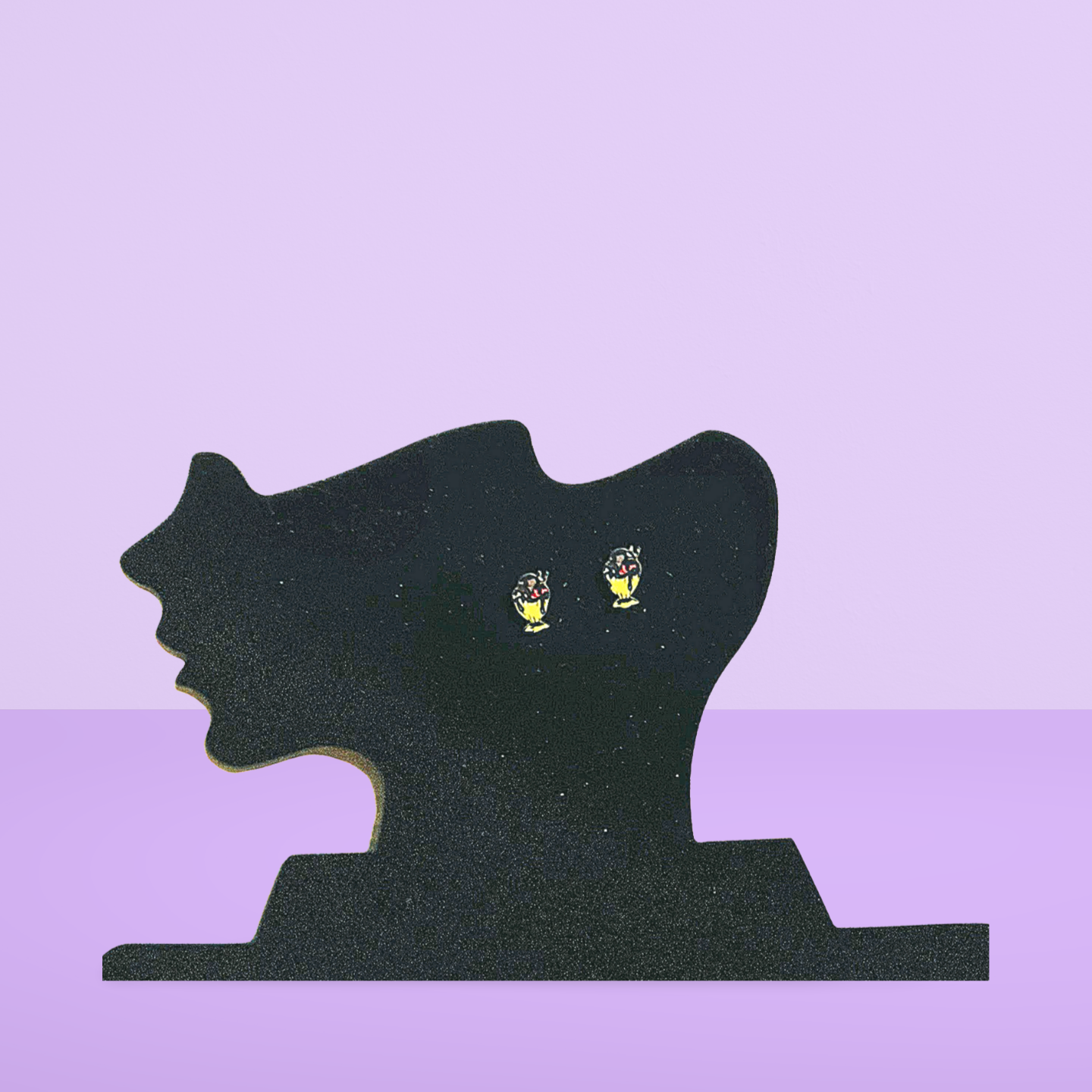 Ice Cream Sundae Shaped Sublimated Stud Earrings