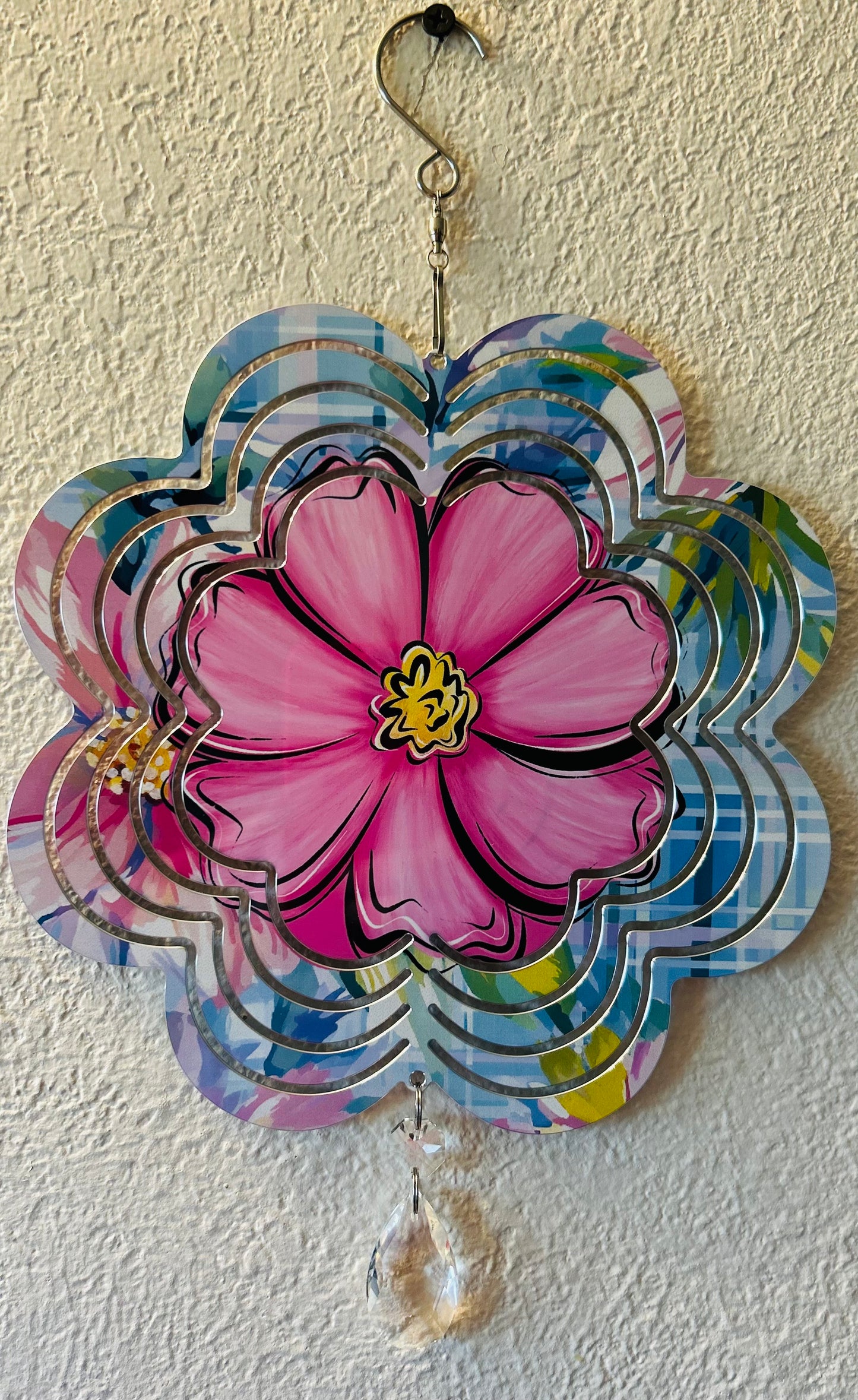8 inch Flower Shaped Wind Spinner Sublimated