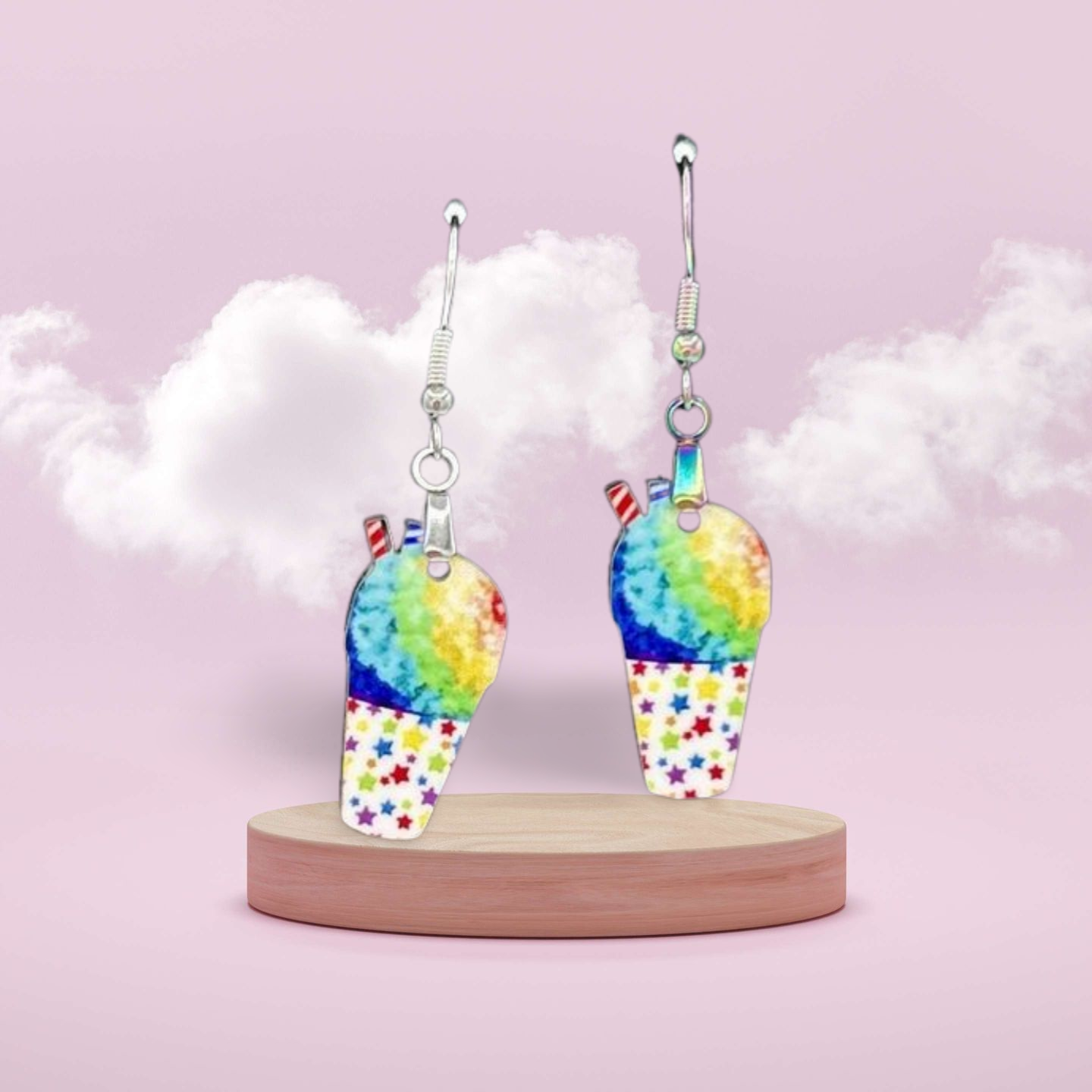 Ice Drink Shaped Sublimated Earring 1 inch MDF