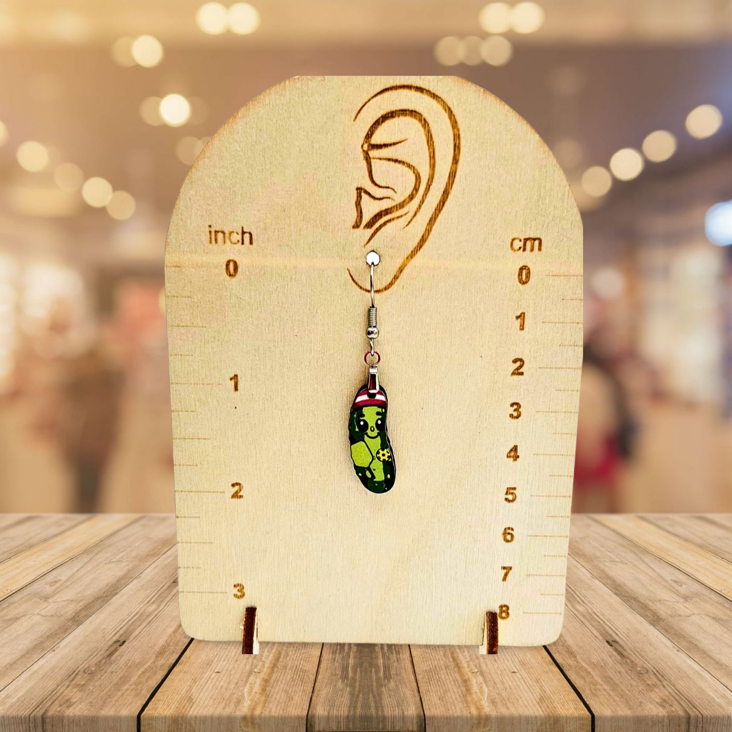Pickle Shaped Sublimated Earrings 1 inch