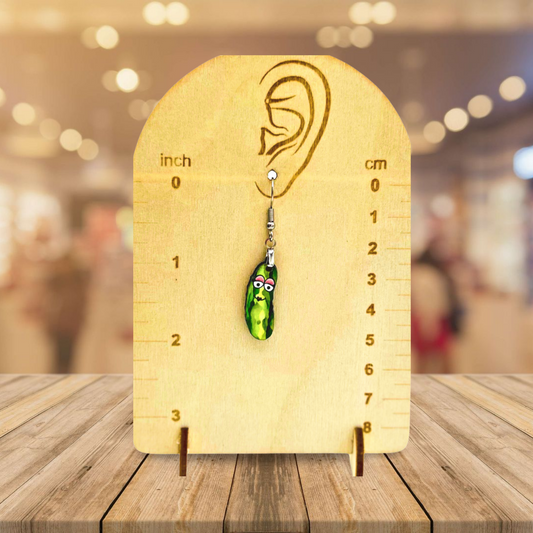 Pickle Shaped Sublimated Earrings 1 inch