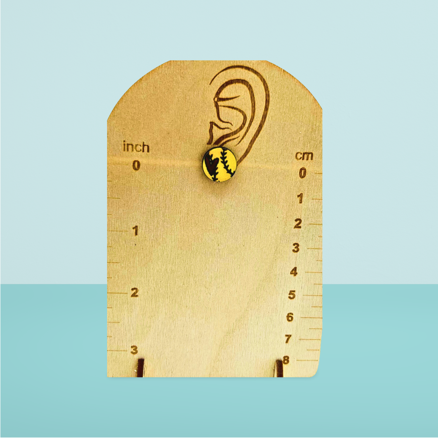 Softball Shaped Sublimated Stud Earrings MDF