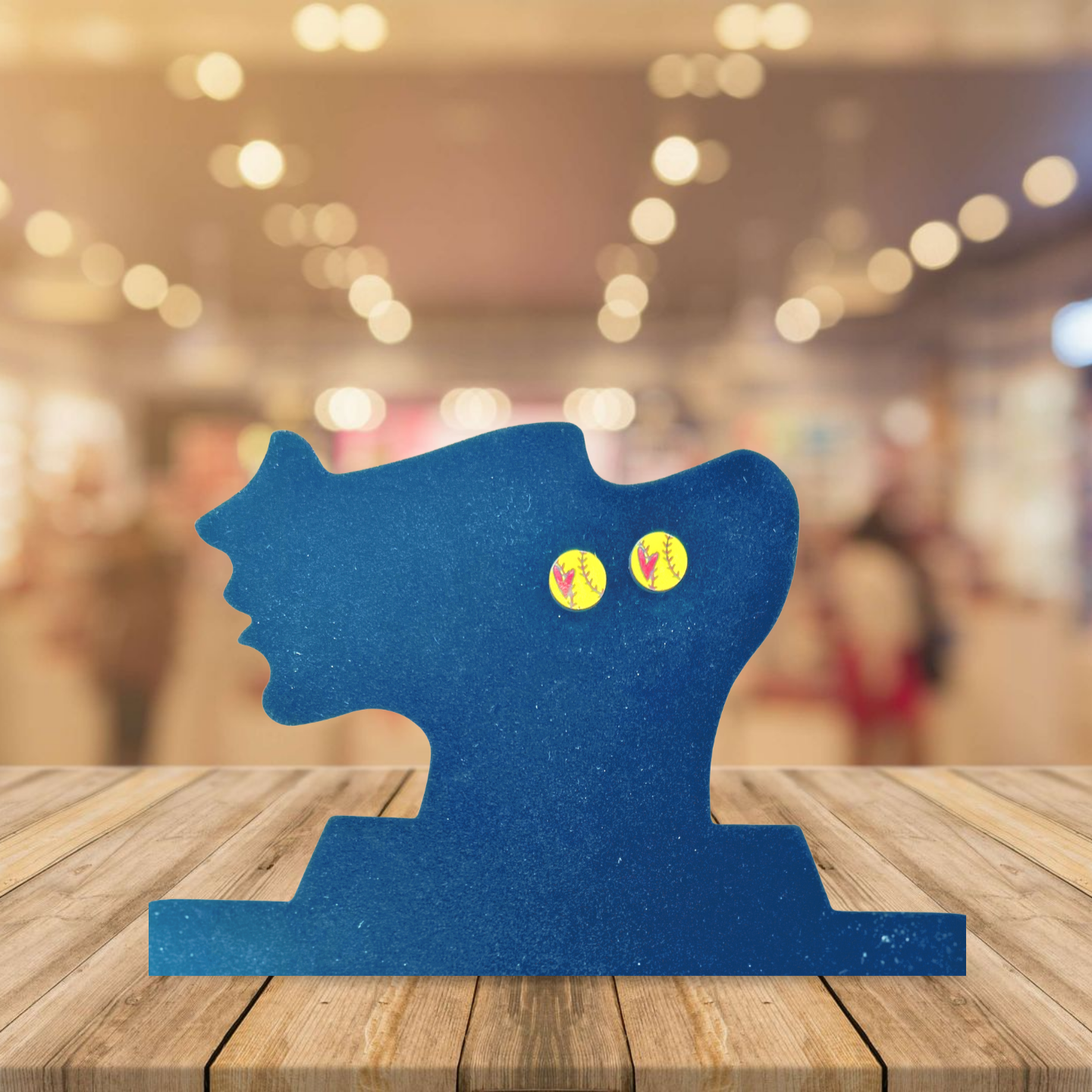 Softball Shaped Sublimated Stud Earrings MDF