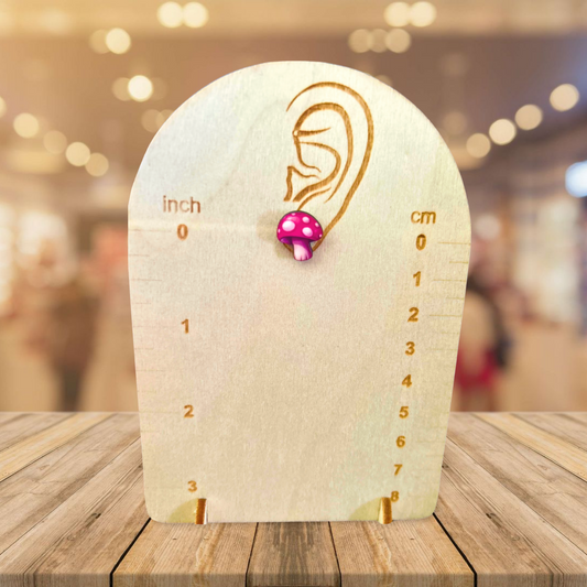 Mushroom Shaped Sublimated Stud Earrings