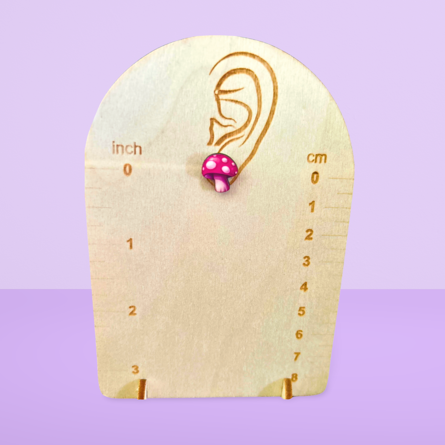 Mushroom Shaped Sublimated Stud Earrings