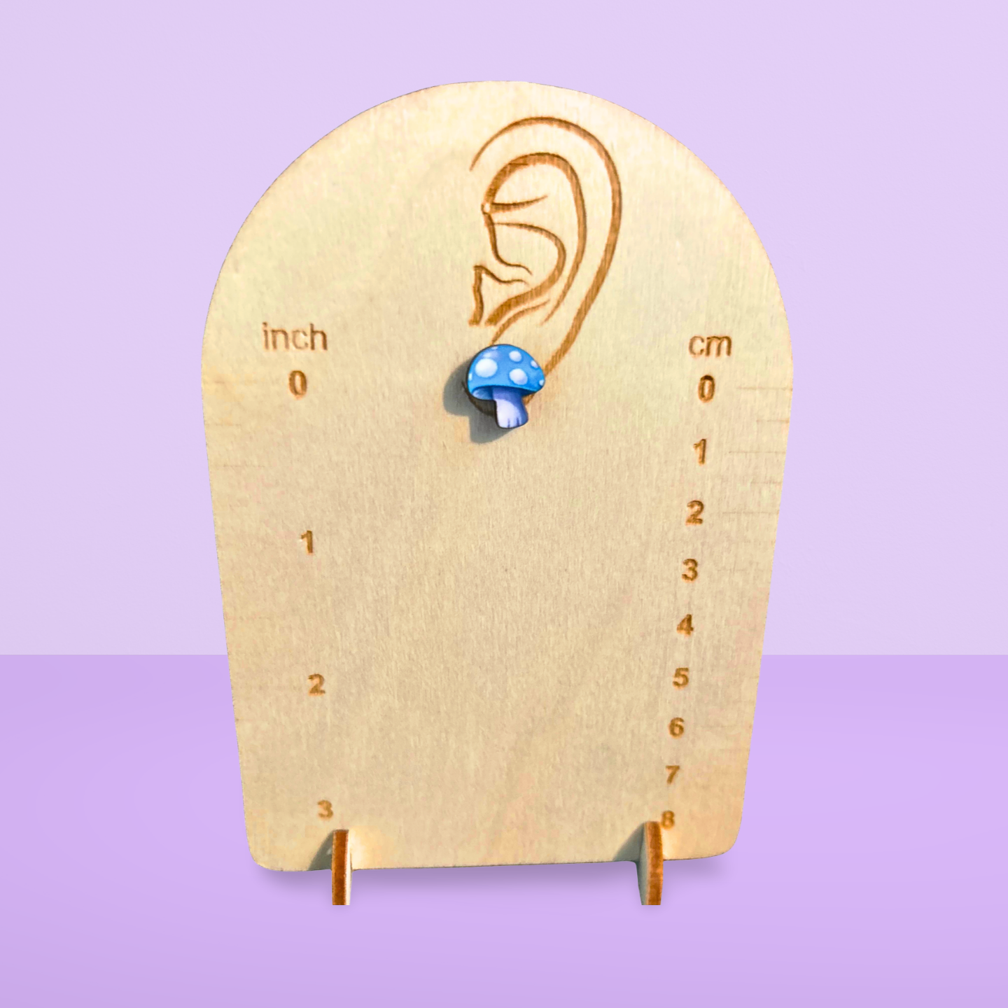 Mushroom Shaped Sublimated Stud Earrings