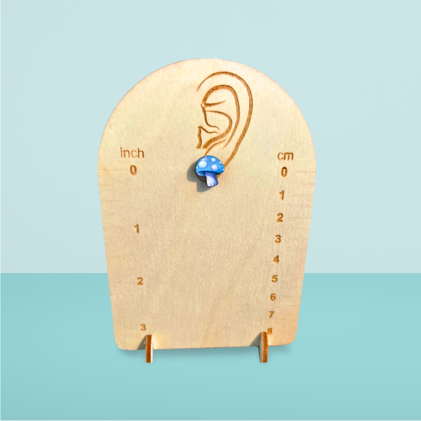 Mushroom Shaped Sublimated Stud Earrings