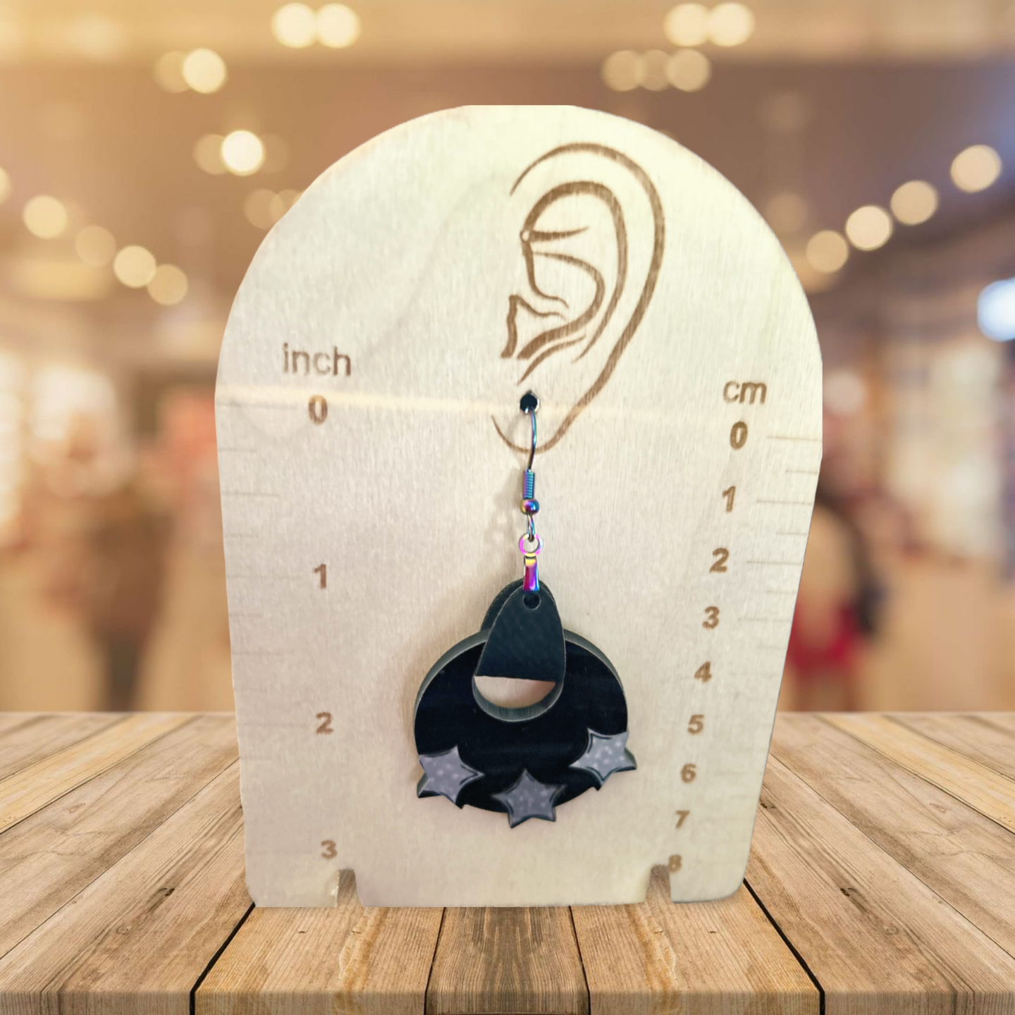 Boho Round Star Shaped Sublimated Earrings