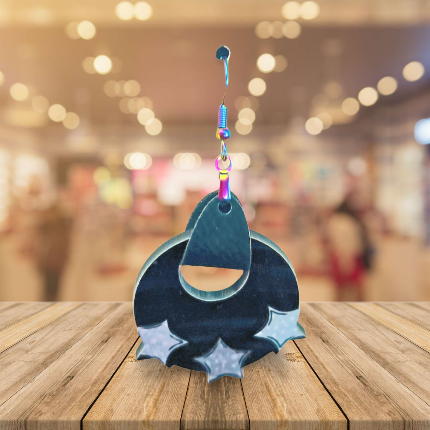 Boho Round Star Shaped Sublimated Earrings