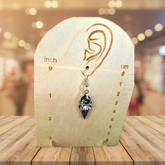 Ice Cream Cone Shaped Sublimated Earrings 1 inch