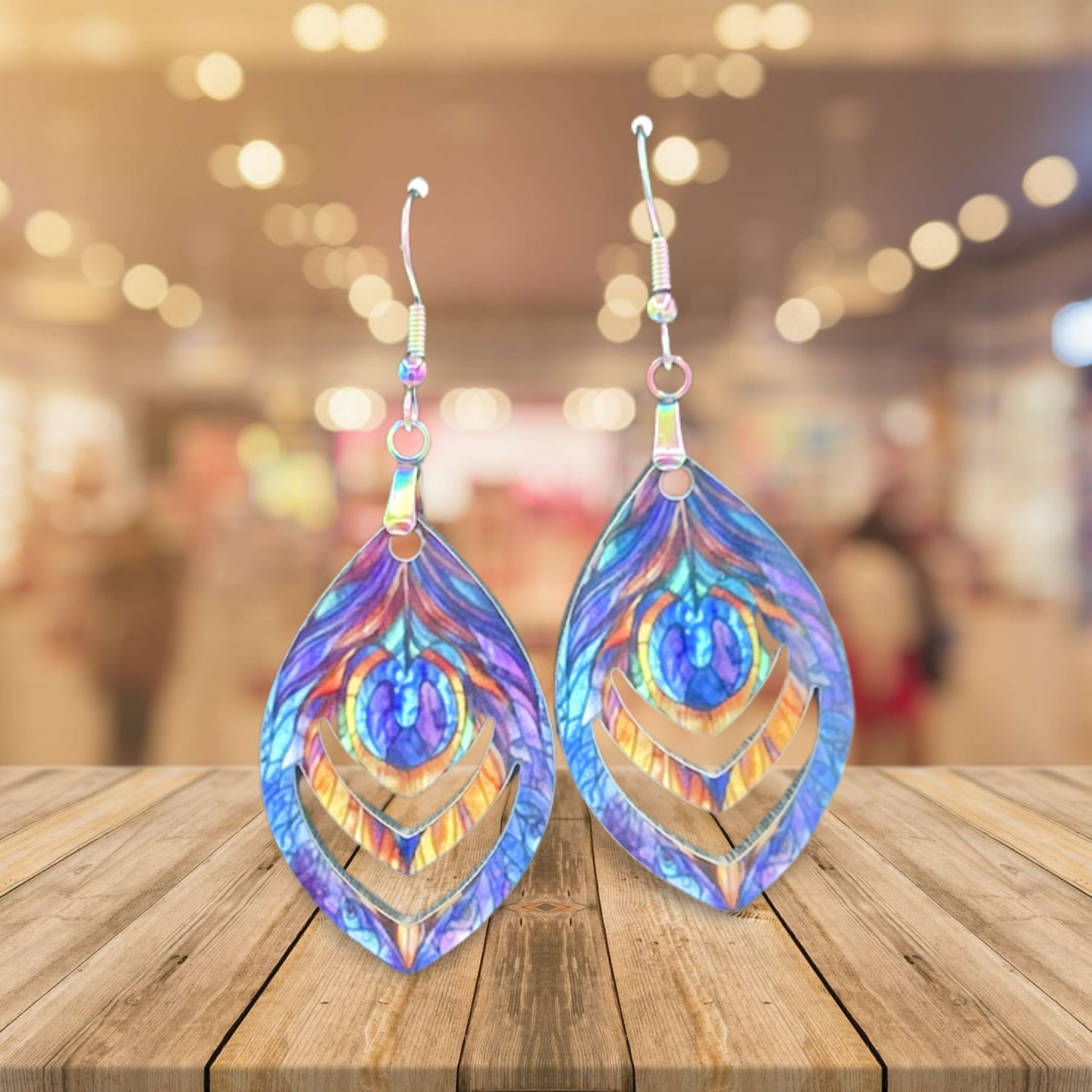 Open Teardrop Shaped Sublimated Earrings 1.5 inch