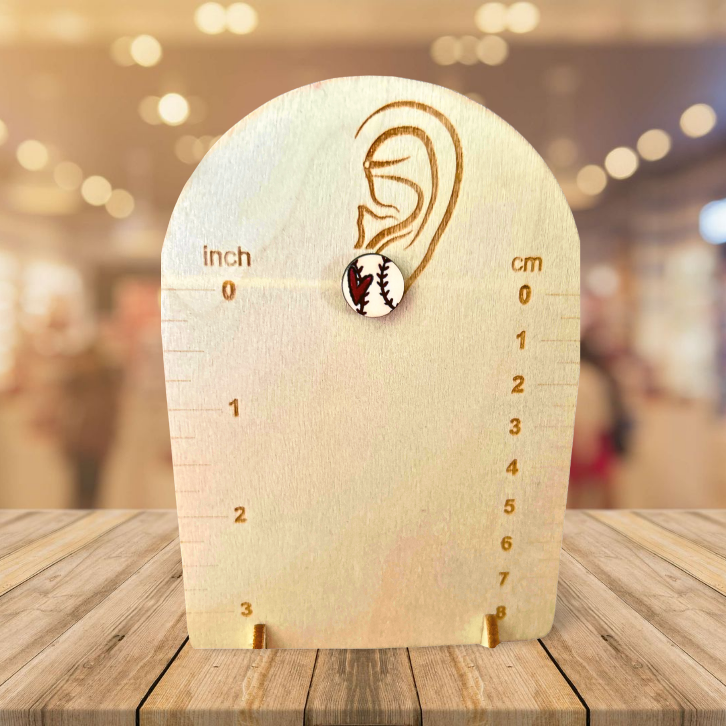 Baseball Shaped Sublimated Stud Earrings MDF