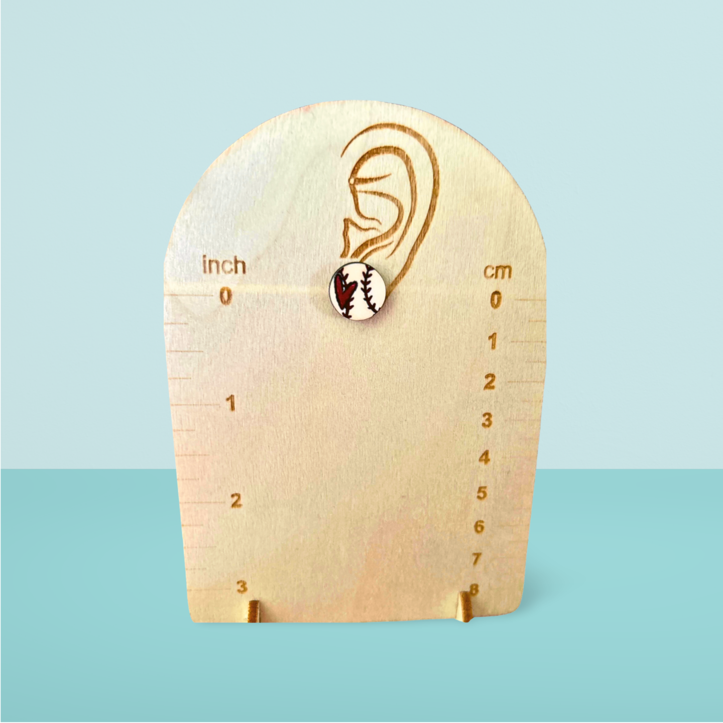 Baseball Shaped Sublimated Stud Earrings MDF