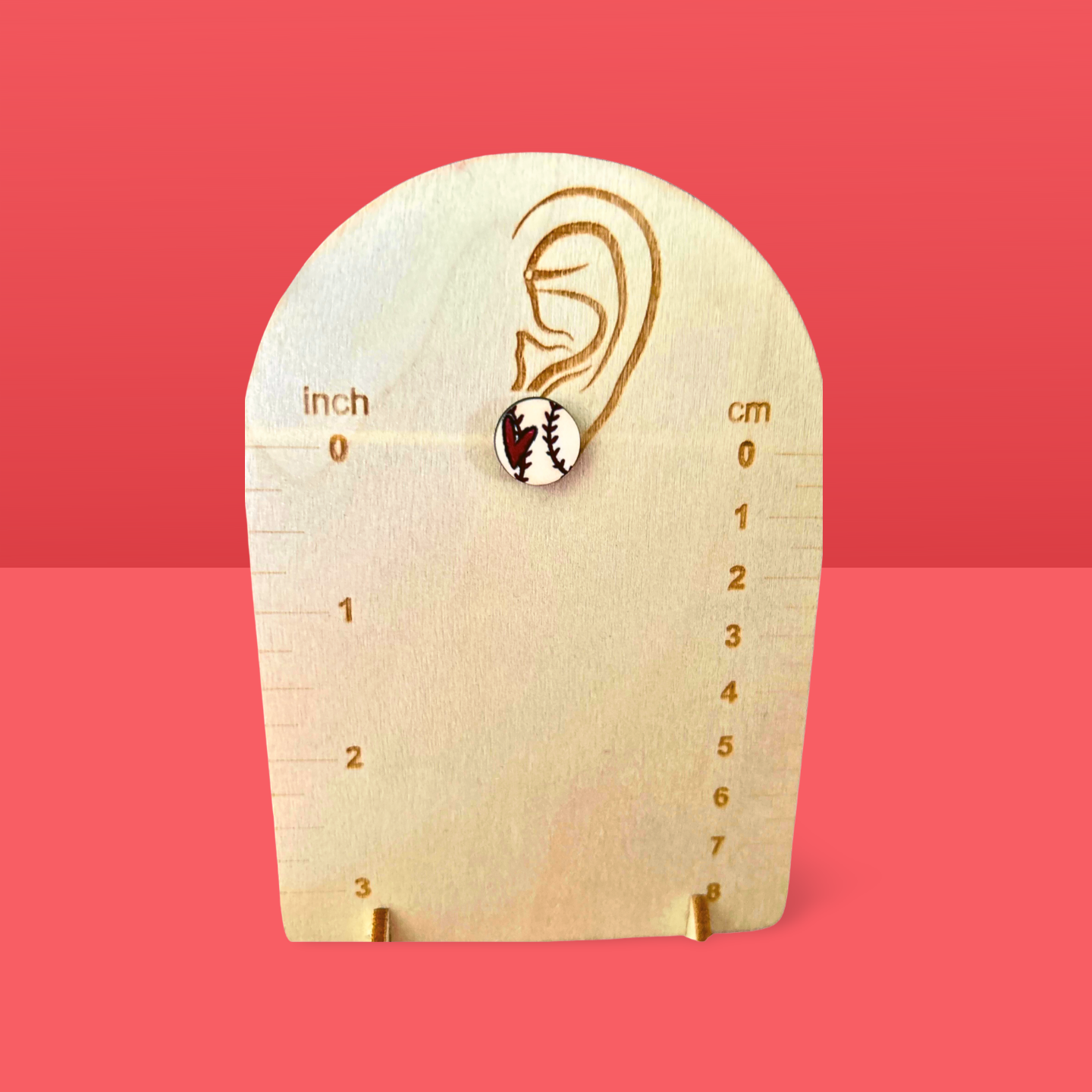 Baseball Shaped Sublimated Stud Earrings MDF