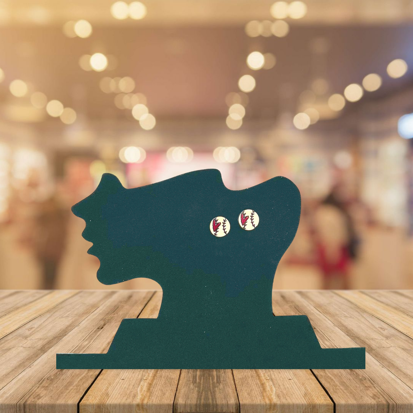 Baseball Shaped Sublimated Stud Earrings MDF