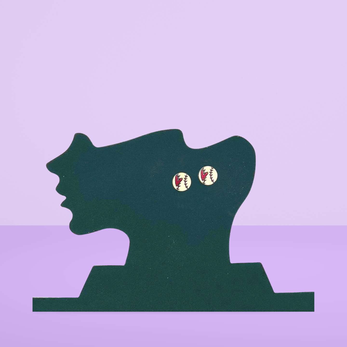 Baseball Shaped Sublimated Stud Earrings MDF