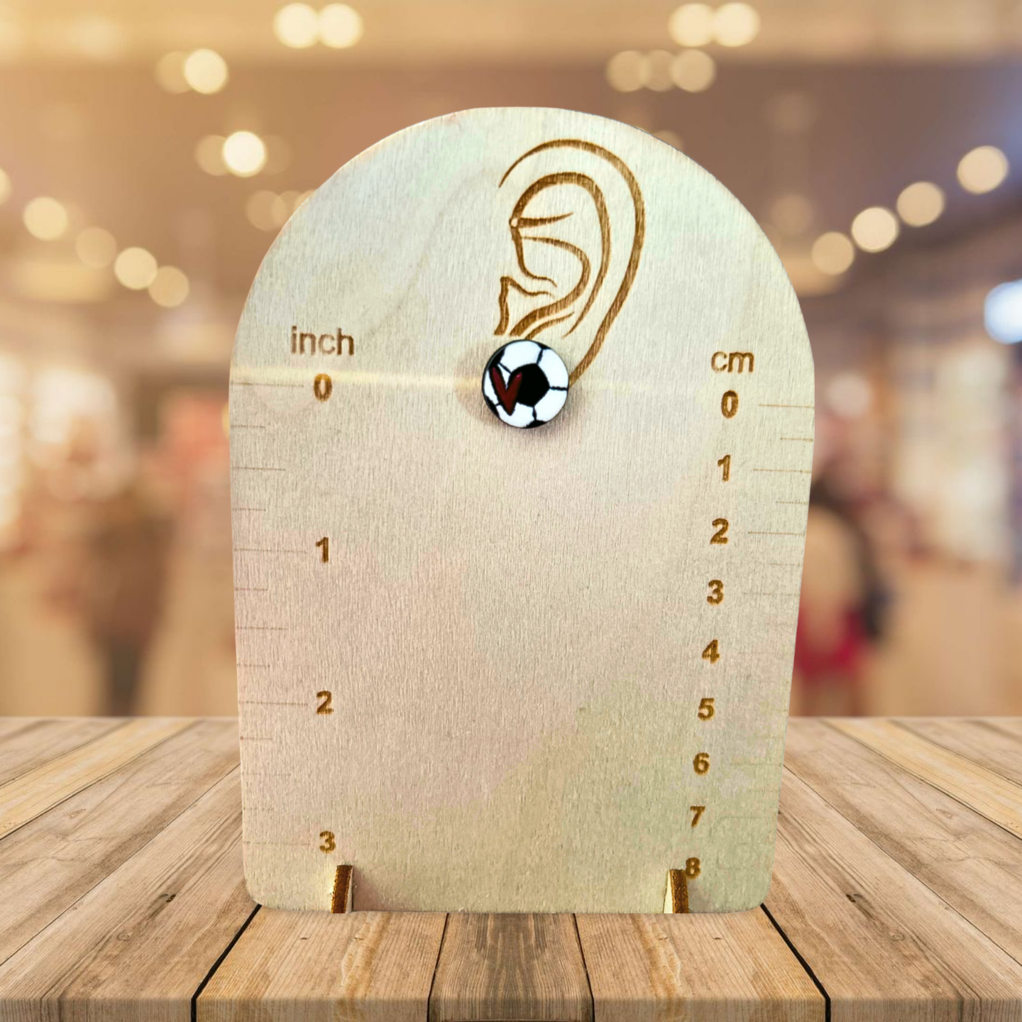 Soccer ball Shaped Sublimated Stud Earrings MDF