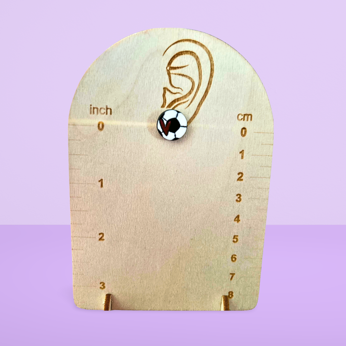 Soccer ball Shaped Sublimated Stud Earrings MDF