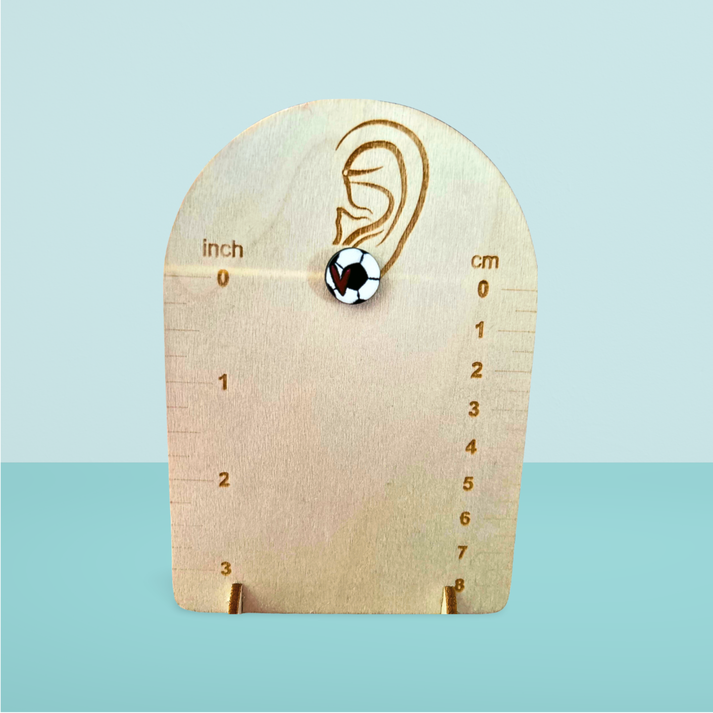 Soccer ball Shaped Sublimated Stud Earrings MDF