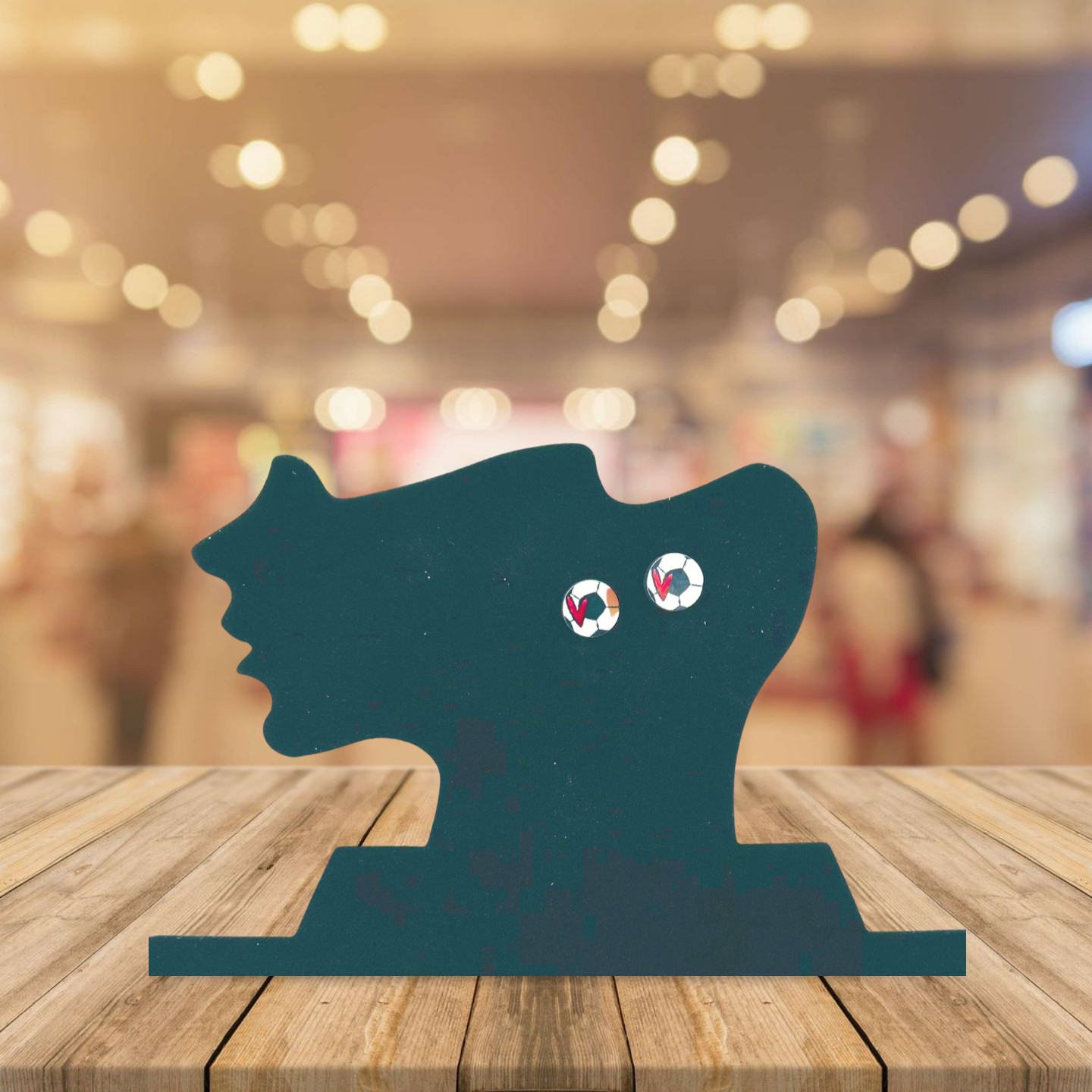 Soccer ball Shaped Sublimated Stud Earrings MDF