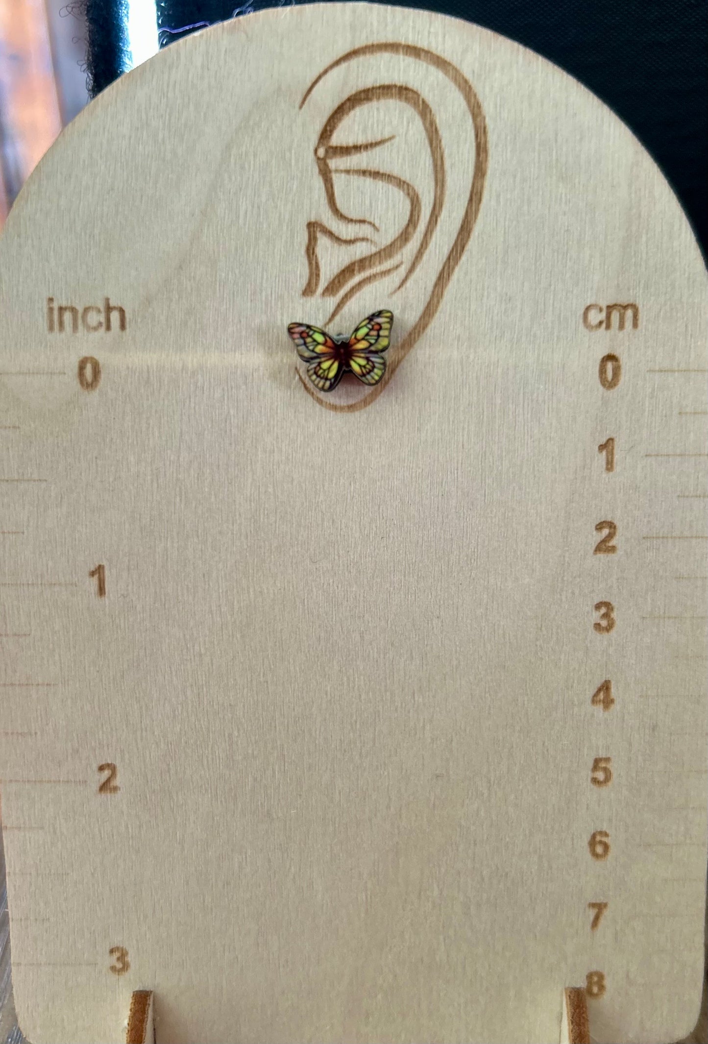 Open Butterfly Shaped Sublimated Stud Earrings