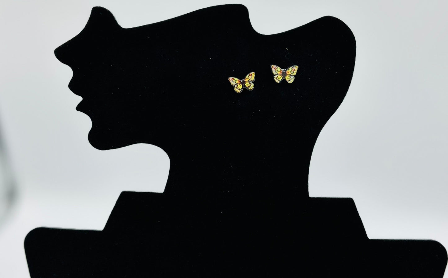 Open Butterfly Shaped Sublimated Stud Earrings