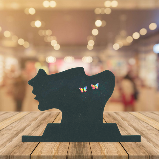 Open Butterfly Shaped Sublimated Stud Earrings