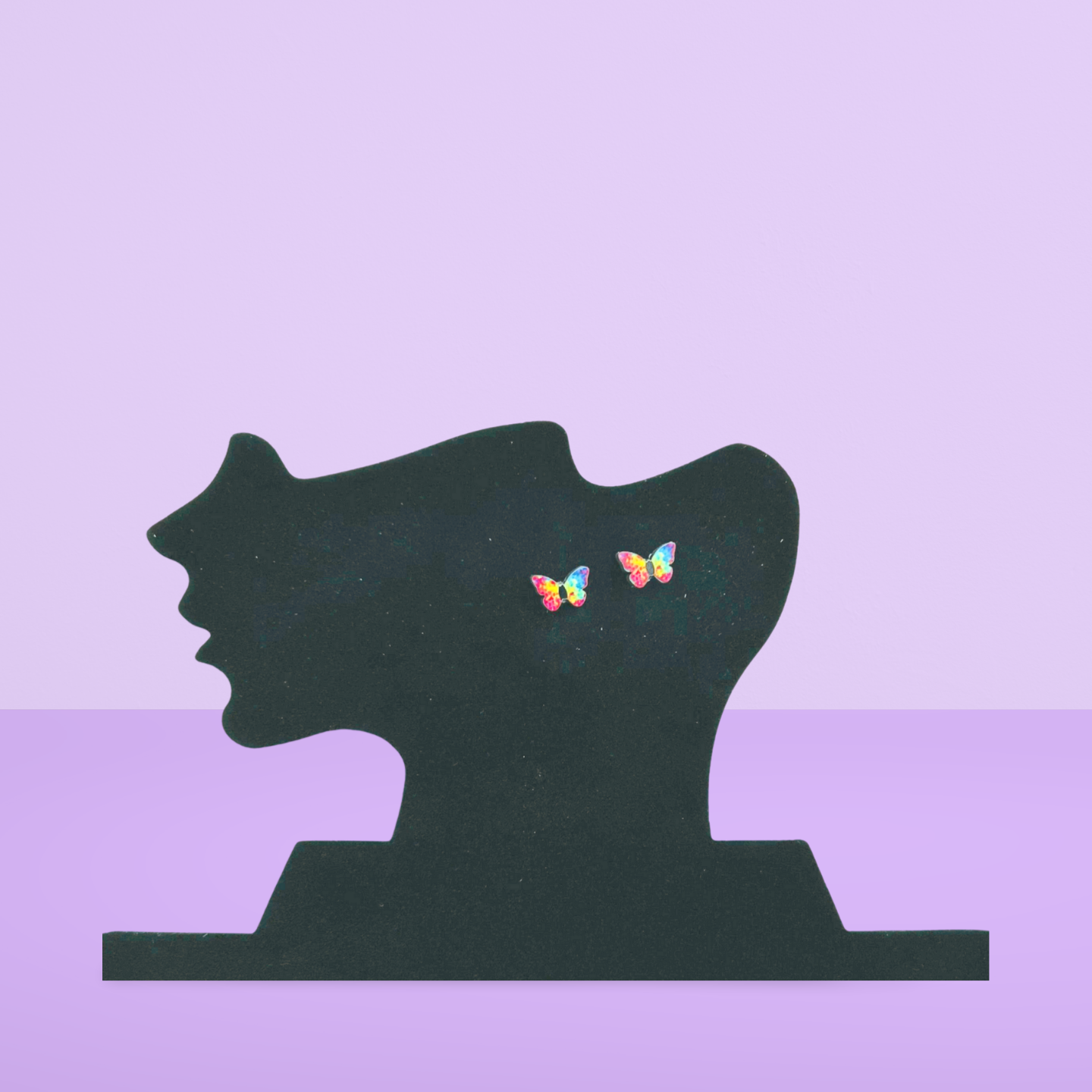 Open Butterfly Shaped Sublimated Stud Earrings