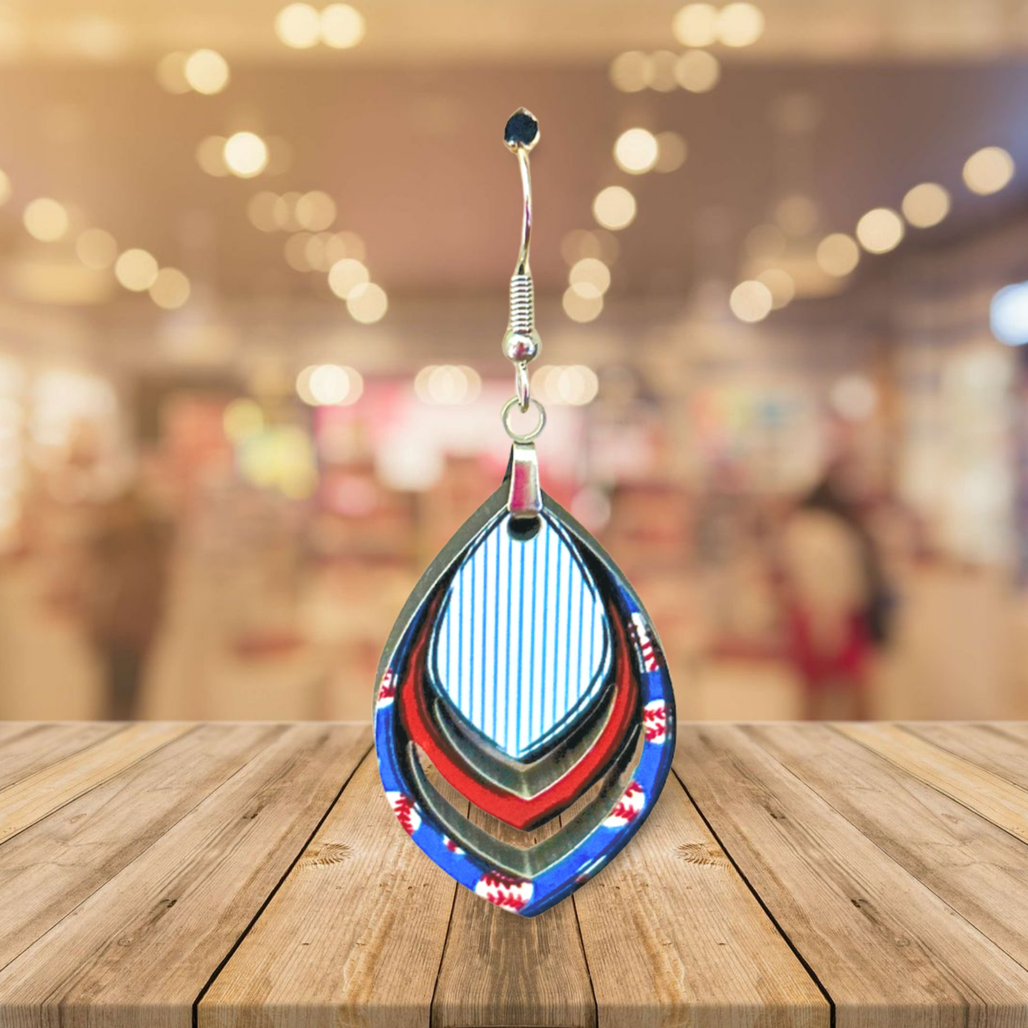 Open Teardrop Shaped Sublimated Earrings 1.5 inch
