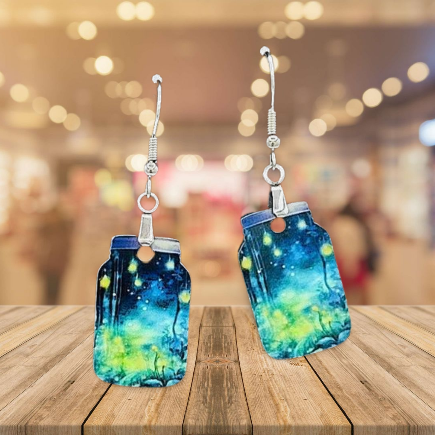 Mason Jar Shaped Sublimated Earrings 1 inch