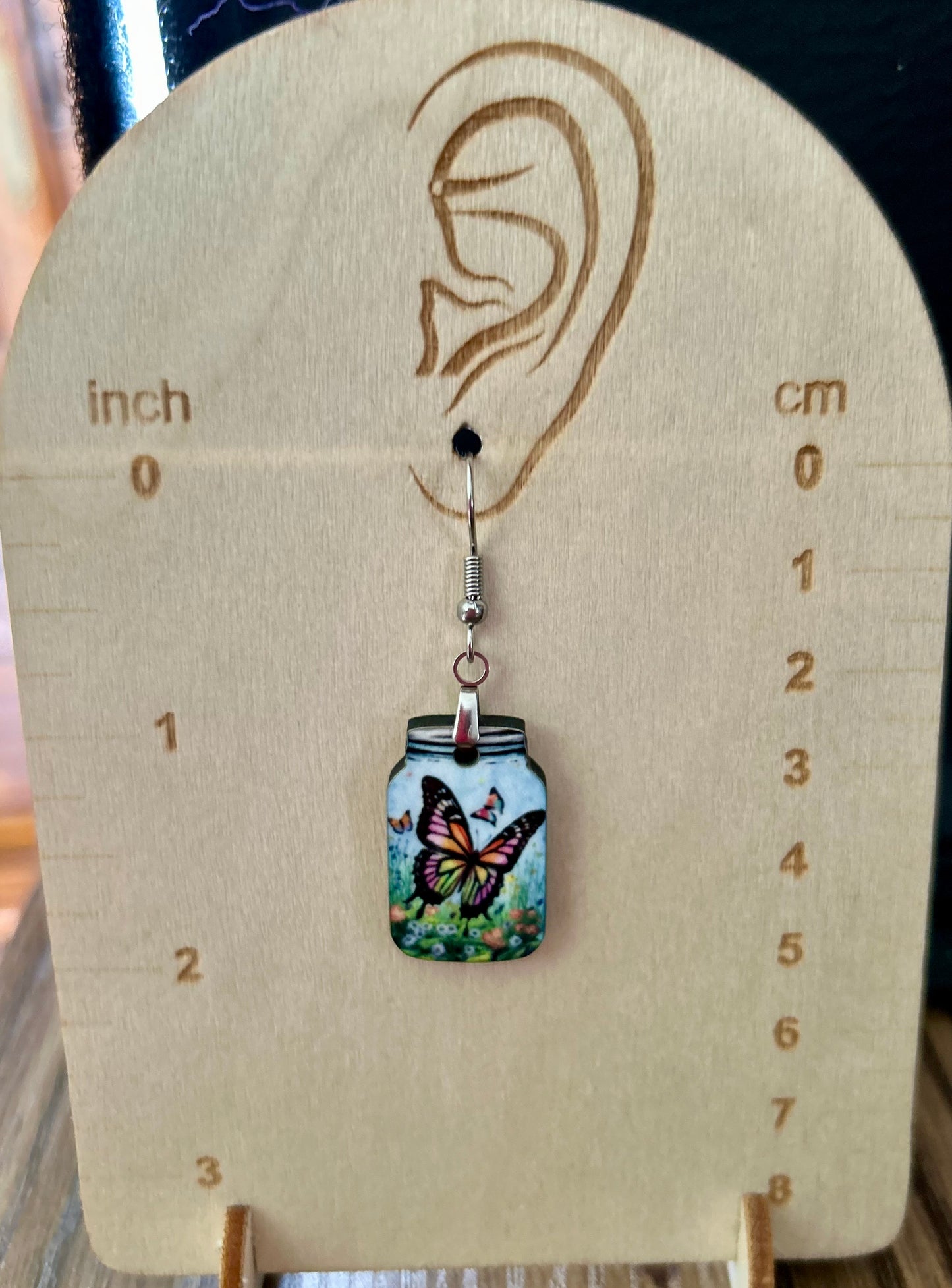 Mason Jar Shaped Sublimated Earrings 1 inch