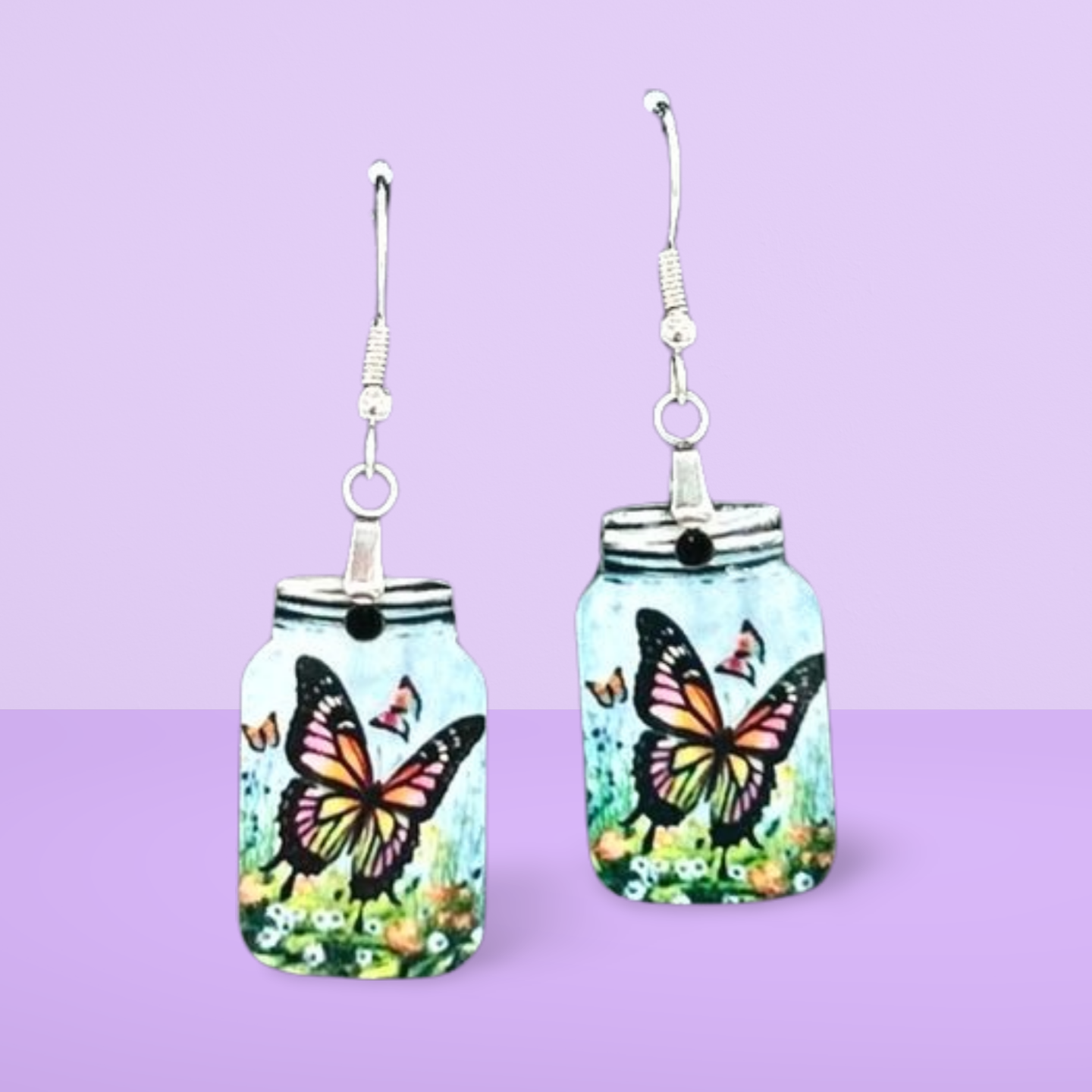 Mason Jar Shaped Sublimated Earrings 1 inch