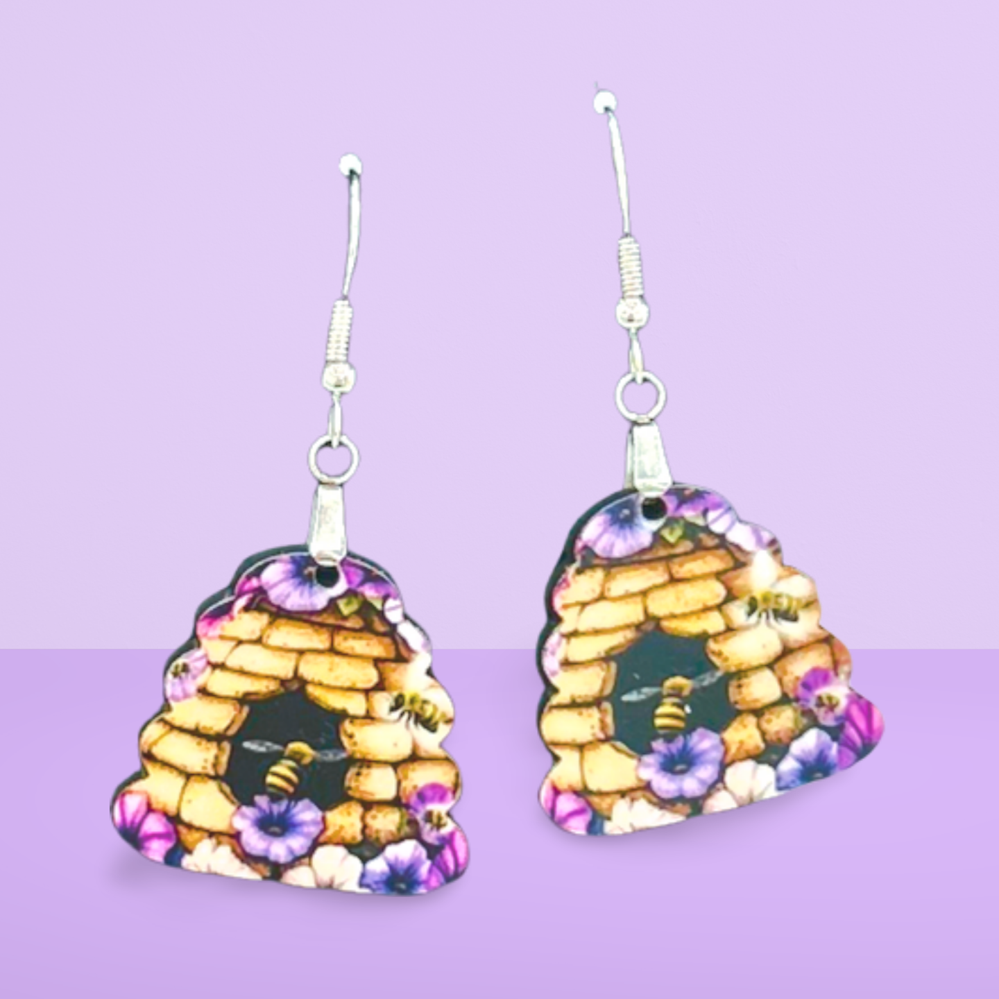 Beehive Shaped Sublimated Earrings 1 inch