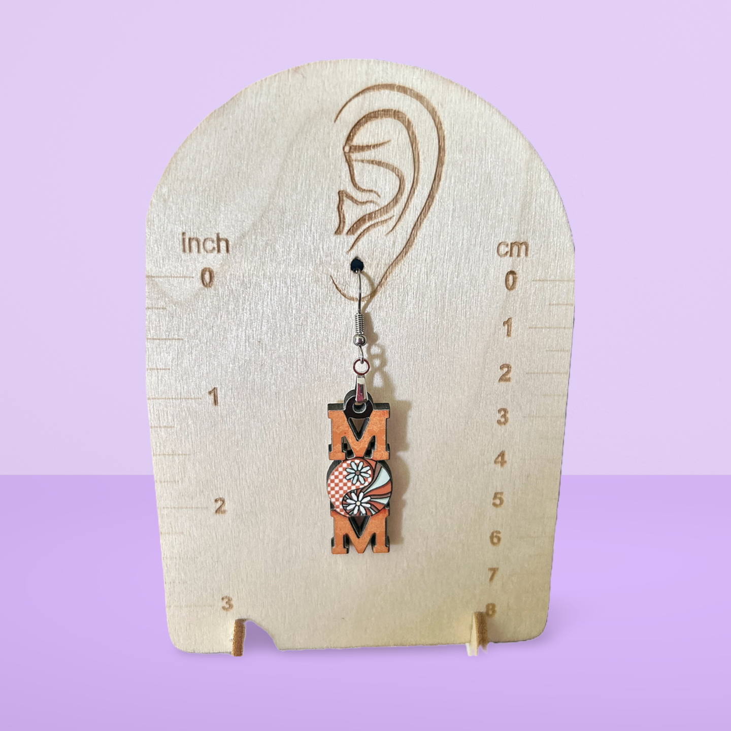 Mom Shaped Sublimated Earrings 1.5 inch