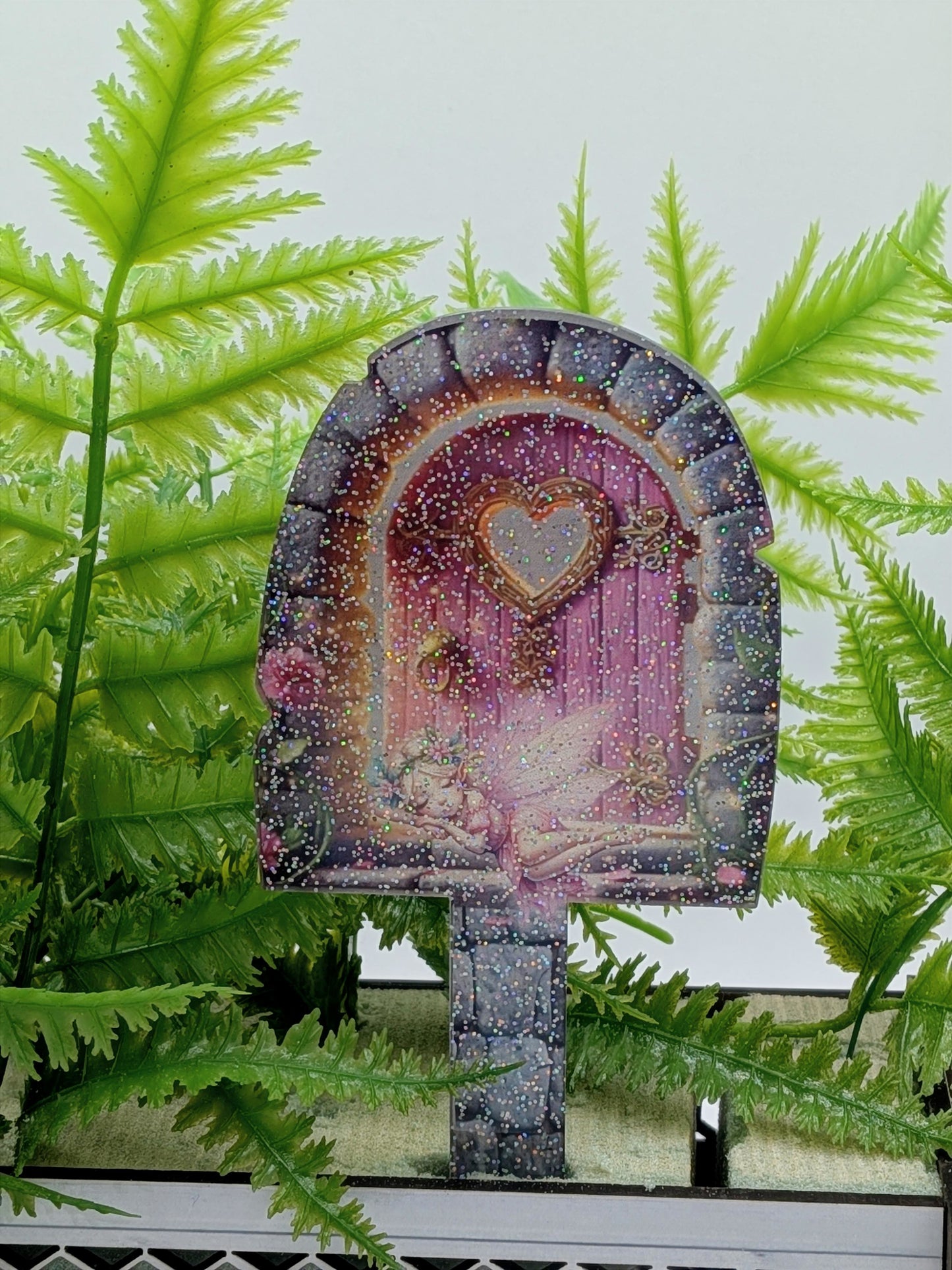Glitter Acrylic Shaped Sublimated Garden Stake