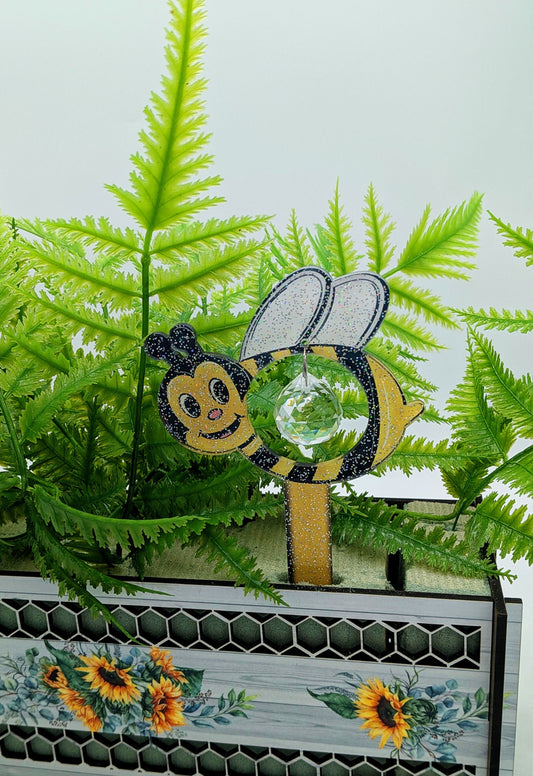 Acrylic Shaped Sublimated Garden Stake with hole and  crystal or Acrylic charm