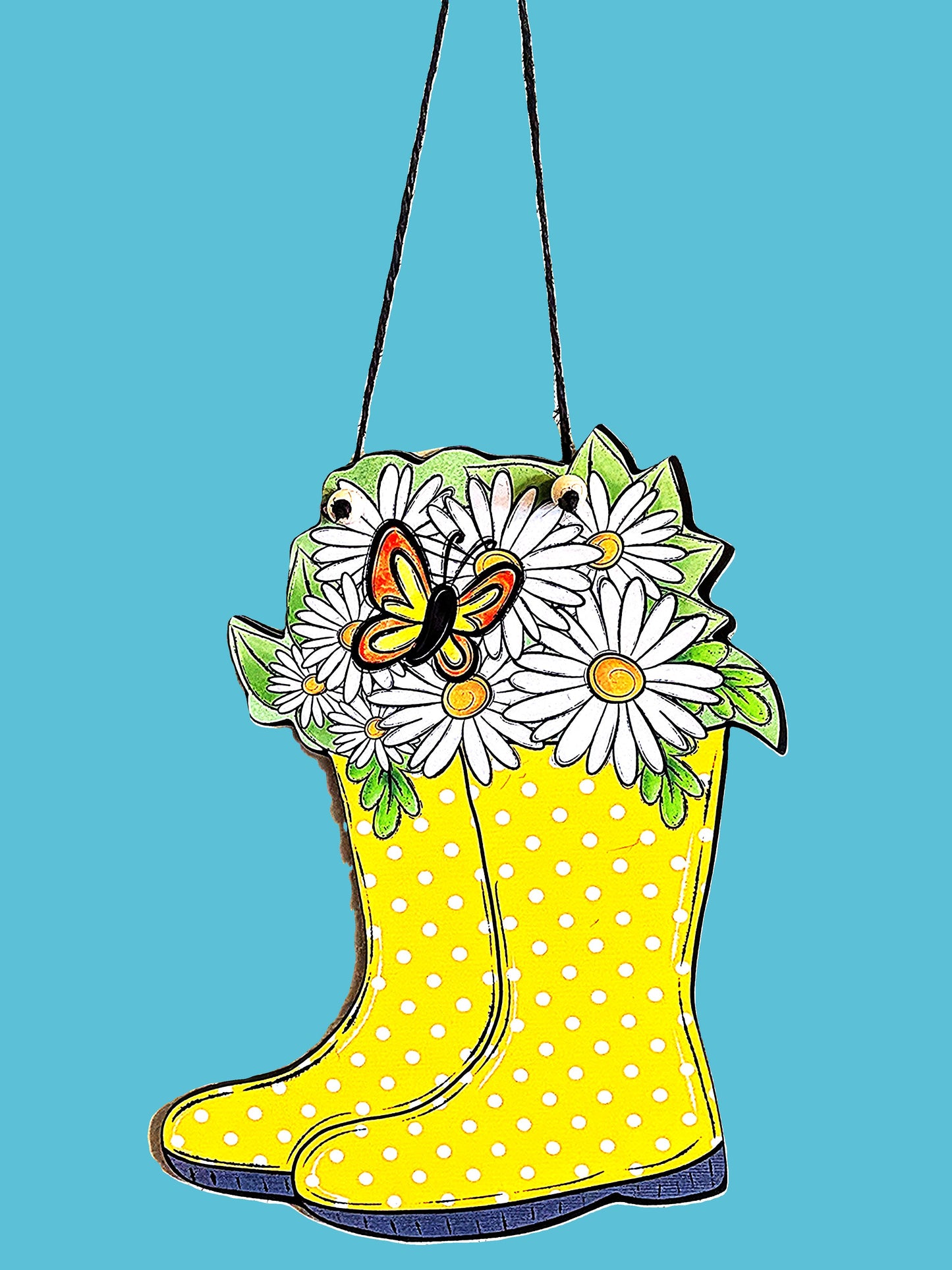 Rainboot Shaped Sublimated Door Hanger