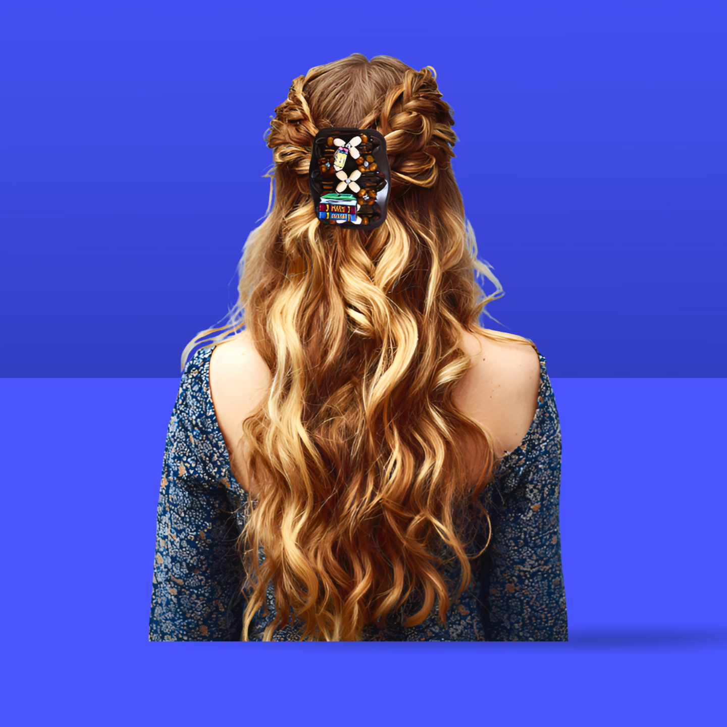 Double Comb Hair Clip With Sublimated Interchangeable Charms