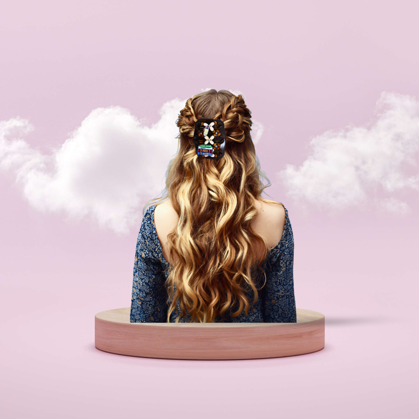 Double Comb Hair Clip With Sublimated Interchangeable Charms