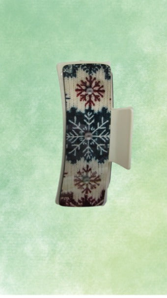 Winter Themed Sublimated 4 inch Hair Clips