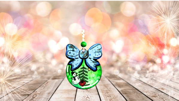 Ball with Bow Shaped Sublimated Ornament